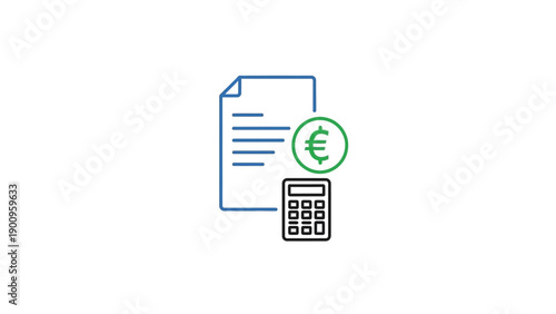 Euro Currency Business Finance Icon Set.