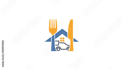 Food delivery service logo graphic symbol.
