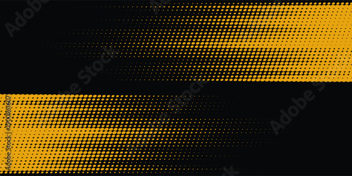 Dots pop art comics sport style vector illustration. Dots halftone yellow and black color pattern gradient grunge texture dots sport
