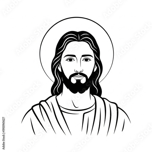 Black and white vector of Jesus Christ 