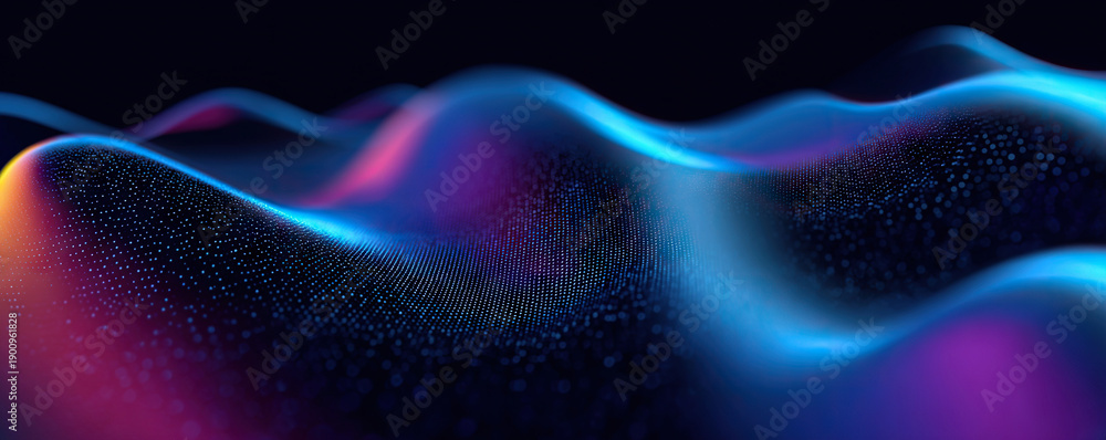 Fototapeta premium Digital background perfect for tech processes, neural networks, artificial intelligence, data transfer and encryption, digital archives, sound and graphic presentations, science, education, etc.