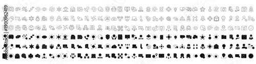 Maintenance vector icon set. Technical support Illustration sign collection. Installing updates symbol. Bow logo.