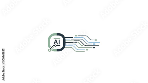 Artificial Intelligence AI Logo Design Element.