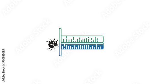 Black Spider on Ruler Measurement.
