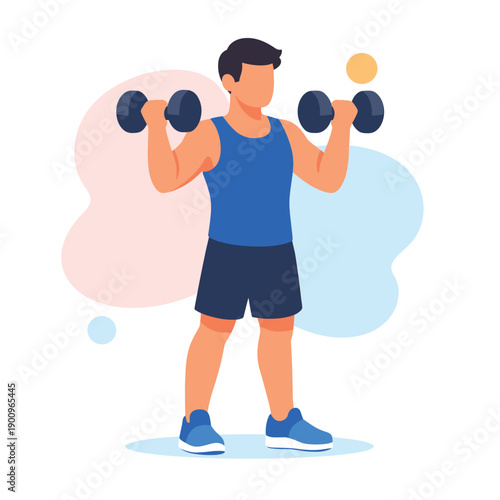 Man lifting dumbbells for strength training