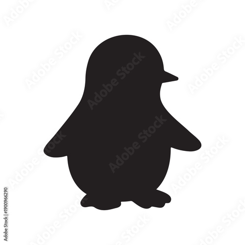 Penguin silhouette vector flat illustration design.
