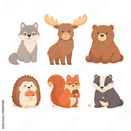 Charming forest animals set for kids' creative projects