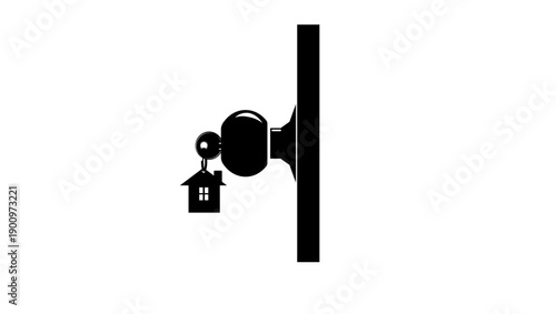 keys of house, black isolated silhouette