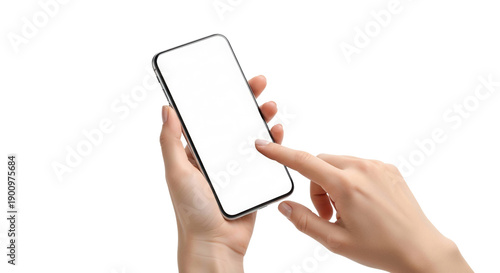 Woman Hands Touching Smartphone Screen Black Background