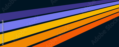 Abstract background of rainbow groovy Wavy Line design in 1970s Hippie Retro style. Vector pattern ready to use for cloth, textile, wrap and other.