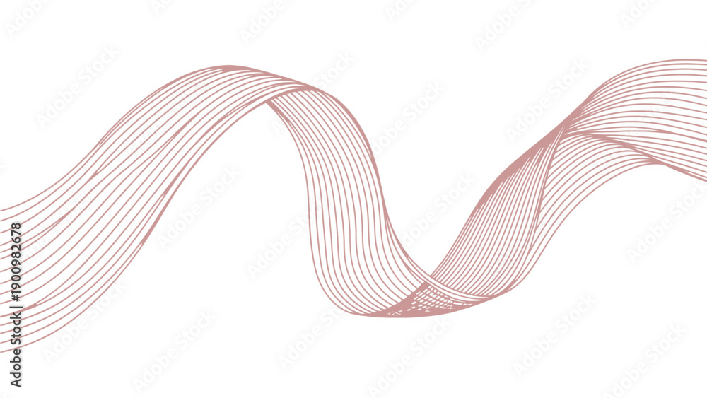 Fototapeta premium Red Wavy Lines on White Background