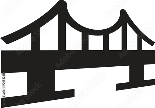 Bridge icon outline silhouette isolated on white background