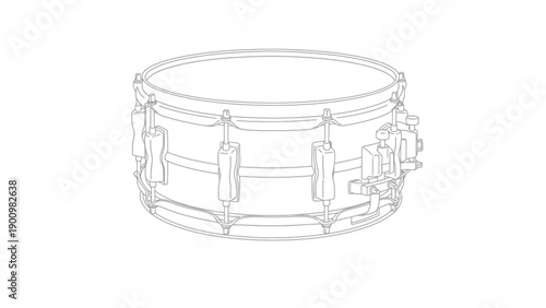 Simple Line Art Illustration of a Snare Drum