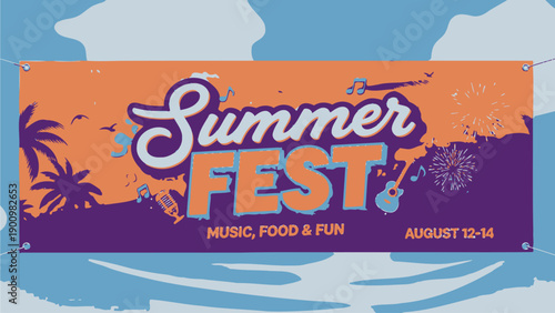 Vibrant Summer Music Festival Banner