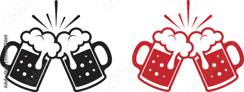 Cheers Beer Mug Toast Icon Set