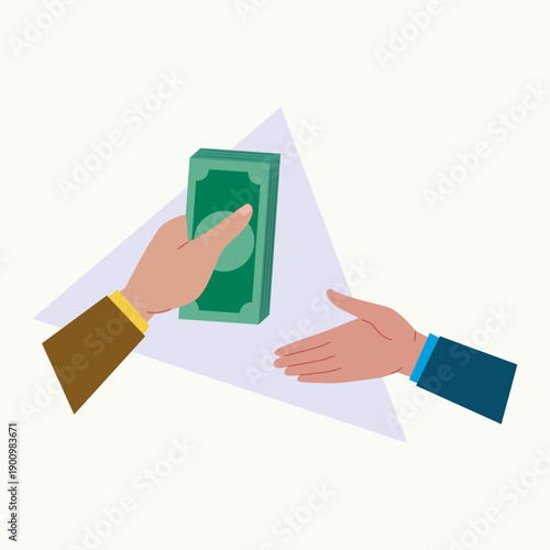Hands Giving Receiving Money.
