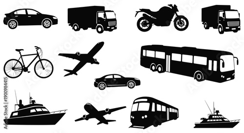 Set of Transportation Vehicles Icons