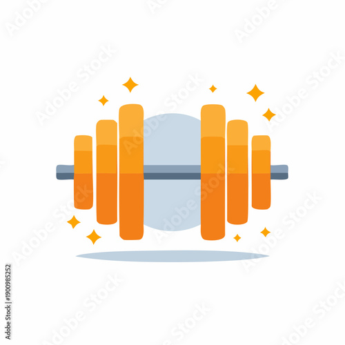 Shiny Gym Dumbbell Illustration Weightlifting Strength Training and Fitness Concept