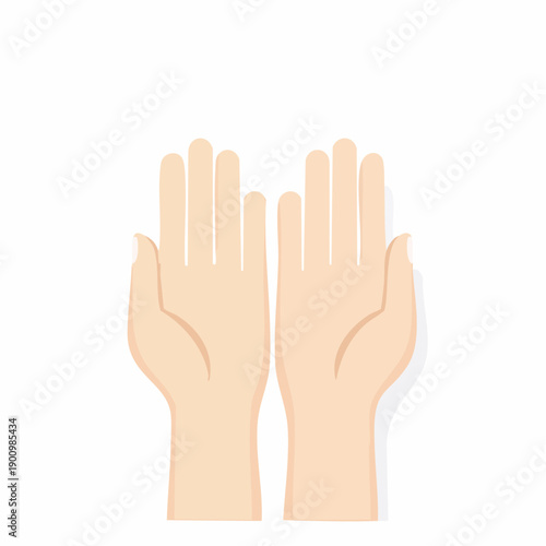 Pair of Hands Palm Up Offering Gesture Receiving Vector Illustration Open Hands Ready to Accept or Giving