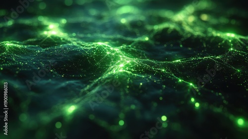 Abstract Green Technology Network Background abstract background network technology green digital ai