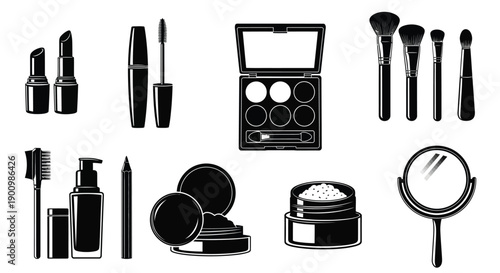 Set of Cosmetics and Makeup Icons