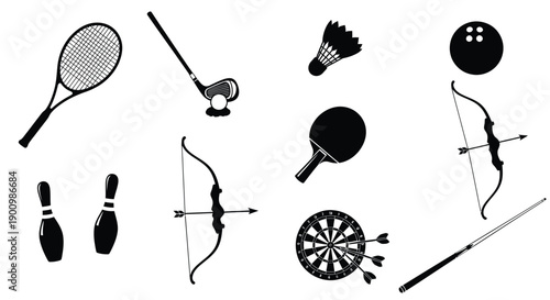 Set of Sports Equipment Icons