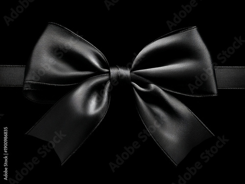 ribbon bow isolated on a black background