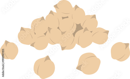 Pile of chickpeas for world pulses day illustration. Vector isolated.