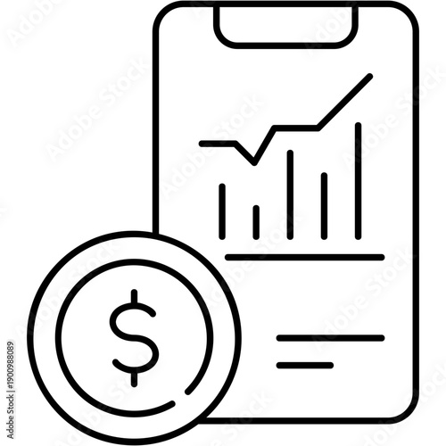Line Art Revenue Tracker Icon