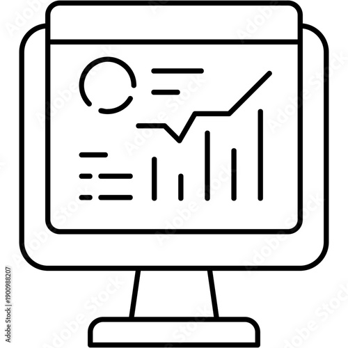 Line Art Revenue Dashboard Icon