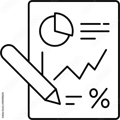 Line Art Revenue Summary Icon