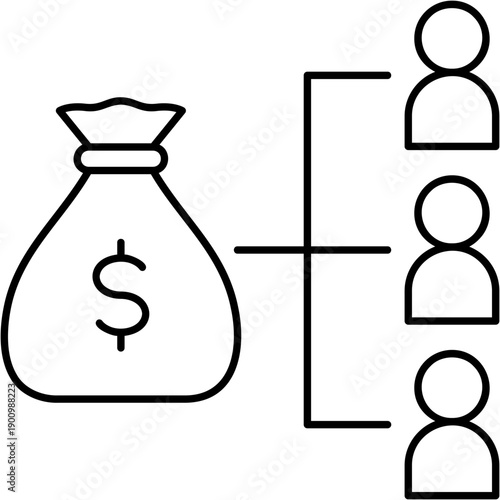 Line Art Revenue Sharing Icon