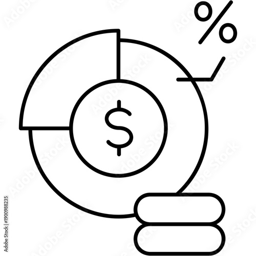 Line Art Revenue Breakdown Icon