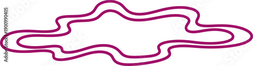 Abstract cloud shaped purple curvy line border frame. Modern decorative dynamic line art as an empty space, concept. Vector illustration