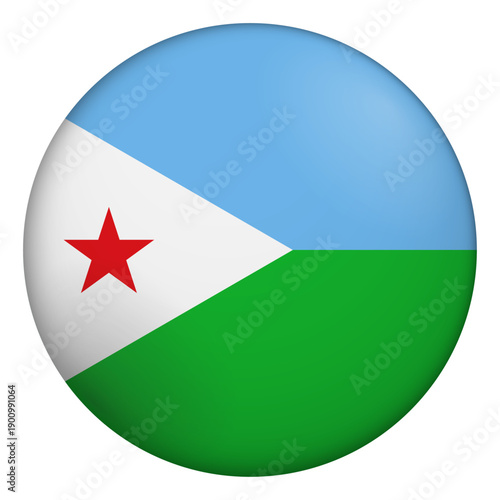 Flag of Djibouti. Glossy circular flag. Button appearance. 3D Icon Design with depth Free Download Flag of Djibouti. Glossy circular flag. Button appearance. 3D Icon Design with depth - GFXLoad