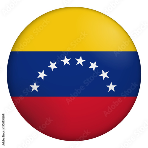 Flag of Venezuela. Glossy circular flag. Button appearance. 3D Icon Design with depth Free Download Flag of Venezuela. Glossy circular flag. Button appearance. 3D Icon Design with depth - GFXLoad