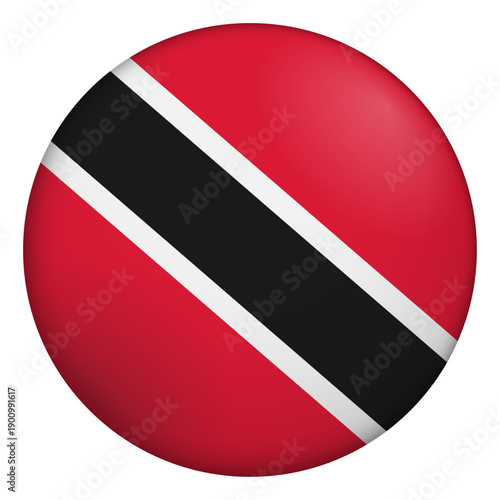 Free Download Flag of Trinidad And Tobago. Glossy circular flag. Button appearance. 3D Icon Design with depth - GFXLoad