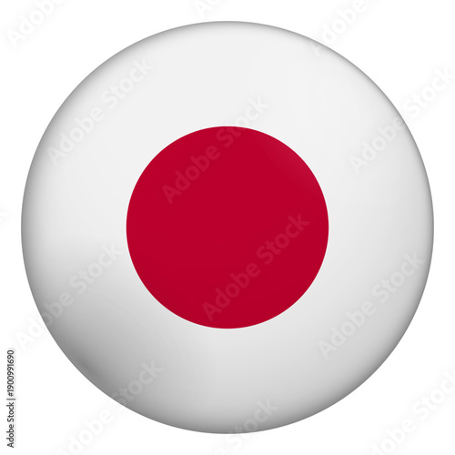 Free Download Flag of Japan. Glossy circular flag. Button appearance. 3D Icon Design with depth - GFXLoad