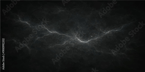 A dark night storm creates a powerful explosion of blue lightning across a textured cloudscape where smoke and fog meet the black sea