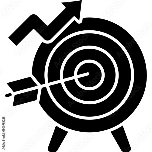 Glyph Solid Revenue Target Icon