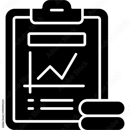 Glyph Solid Revenue Report Icon