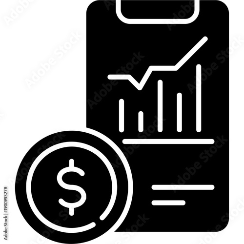 Glyph Solid Revenue Tracker Icon