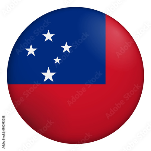 Free Download Flag of Samoa. Glossy circular flag. Button appearance. 3D Icon Design with depth - GFXLoad