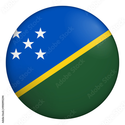 Free Download Flag of Solomon Islands. Glossy circular flag. Button appearance. 3D Icon Design with depth - GFXLoad