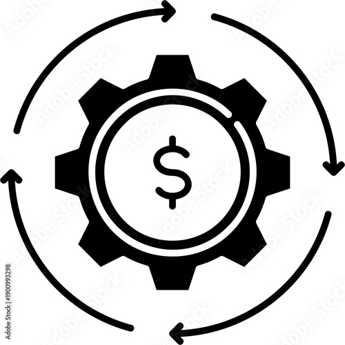 Glyph Solid Revenue Cycle Icon