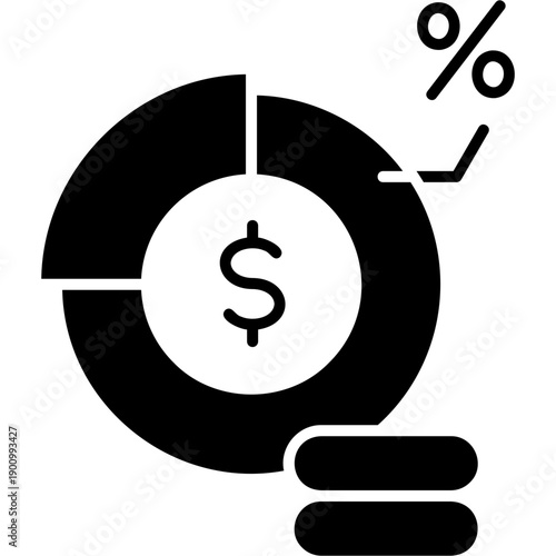 Glyph Solid Revenue Breakdown Icon