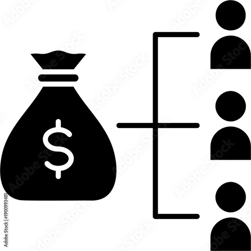 Glyph Solid Revenue Sharing Icon