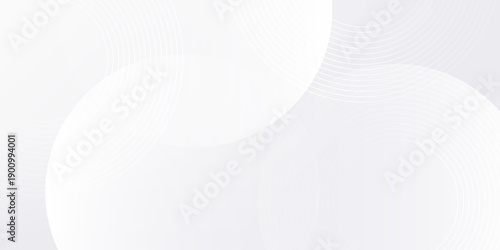 Abstract modern white background with circles and circular stripes. Vector illustration wide banner graphic design template for presentation, annual report, wallpaper, banner, background or cover.