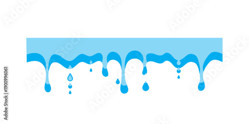 Set of black dripping liquid, hand drawn ink drips and melting paint splashes.