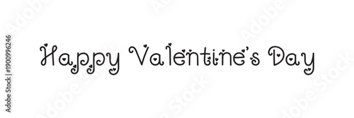 Lettering Happy Valentines Day banner. Valentines Day greeting card template with typography text happy valentine`s day and red heart and line on background. happy valentine day text design